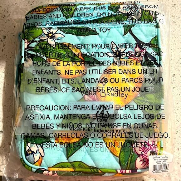 Vera Bradley RFID Little Hipster /Crossbody Quilted Cotton Lemon Grove - Picture 2 of 10